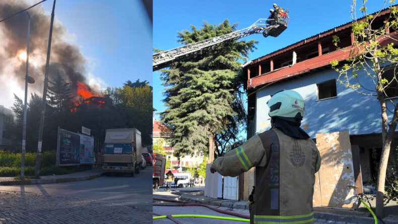 Avcılar'da metruk binada yangın