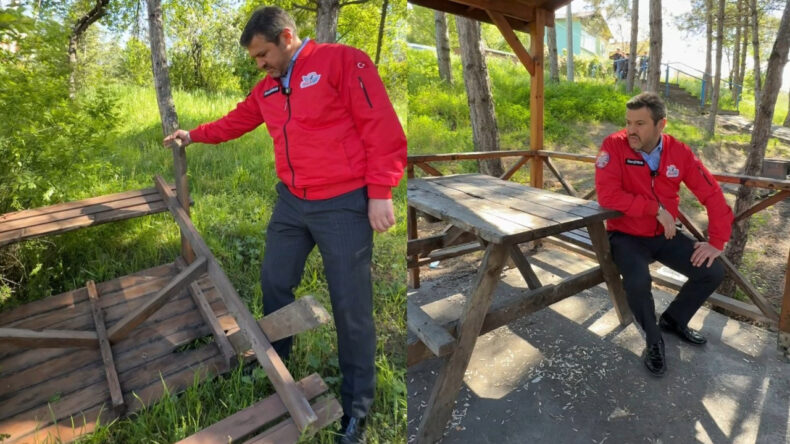 Başkan parkta g&ouml;rd&uuml;ğ&uuml; manzaraya &ouml;fkelendi: Bunları savaşa yollayacaksın