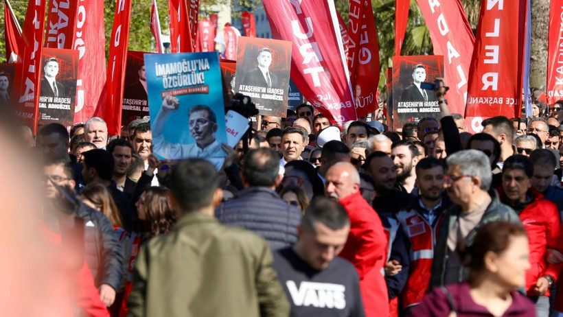 Yürüyüş sırasında protesto