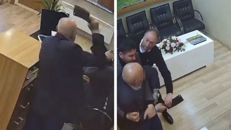 Belediyede dehşet: Satırla sekretere saldırdı