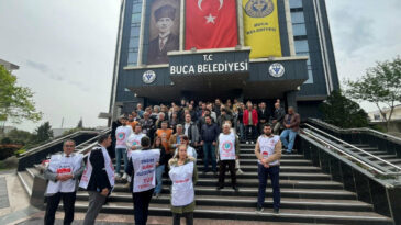 Buca Belediyesi&rsquo;nde memurların eylemi 6&rsquo;ncı g&uuml;n&uuml;nde