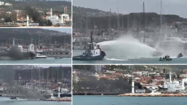 &Ccedil;eşme'de Demirli Motoryat Alevlere Teslim Oldu