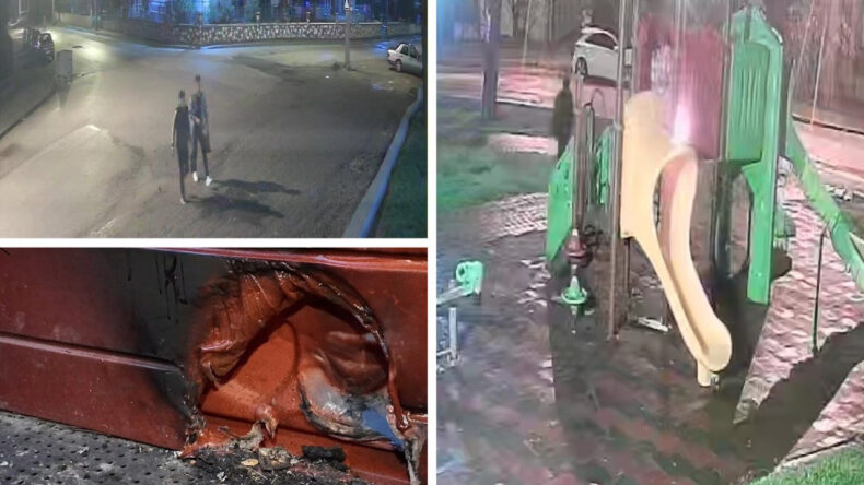 &Ccedil;ocuk Parkında Skandal G&ouml;r&uuml;nt&uuml;