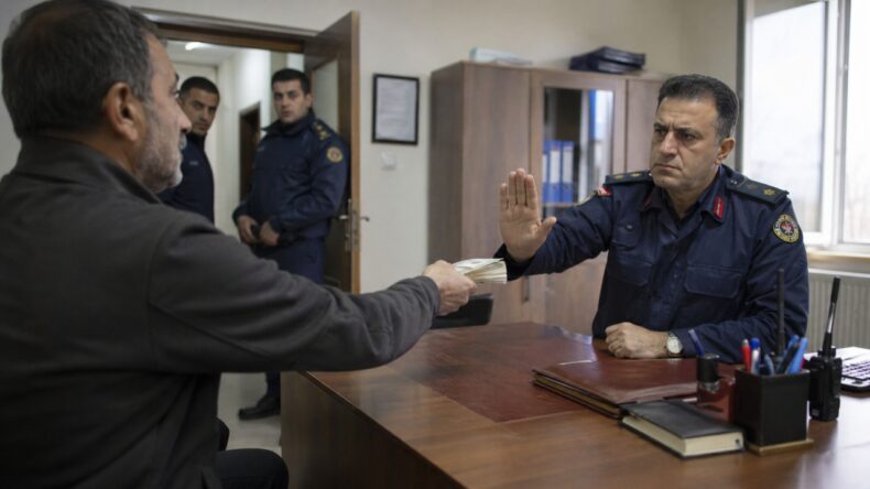 Komutana r&uuml;şvet teklifine pes dedirten savunma