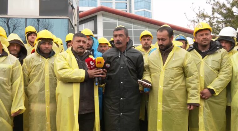 Madenciler holding &ouml;n&uuml;nde: İnsanı k&ouml;le yapıp 'kanun' diyorsunuz