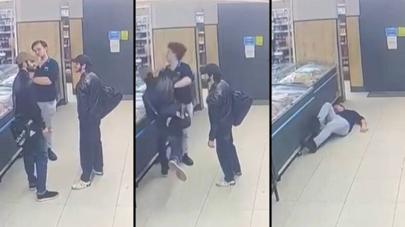 Market &Ccedil;alışanını Bir Anda Yere Serdi