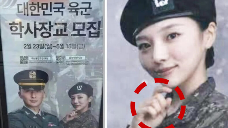 Ordu afişindeki el hareketi olay oldu