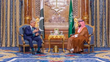 Pakistan Başbakanı Şerif Suudi Arabistan Veliaht Prensi Bin Selman ile g&ouml;r&uuml;şt&uuml;