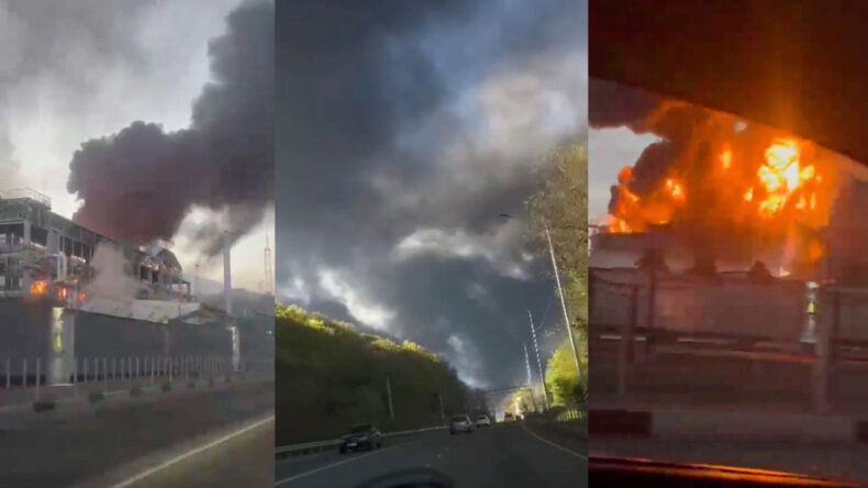 Rusya'ya saldırı: Petrol rafinerisi yandı