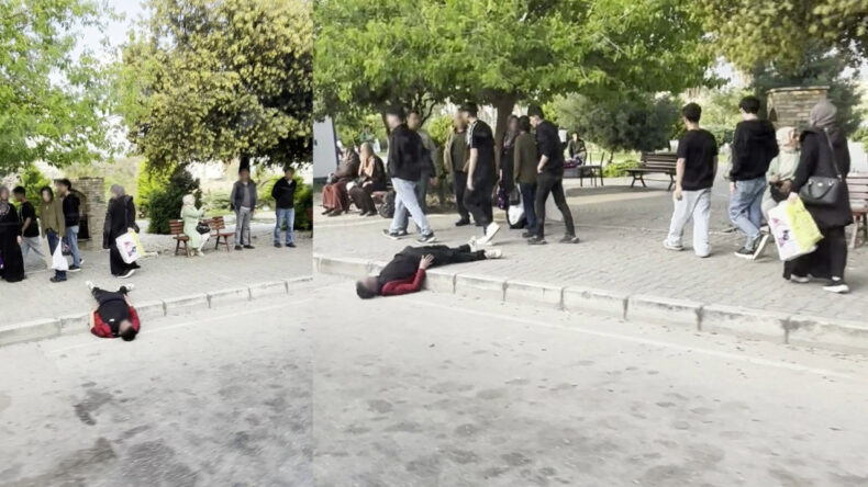 Sokak Ortasında İ&ccedil;ler Acısı Manzara